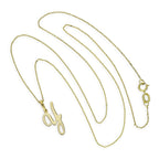Collier avec pendentif en or 9 carats, lettre Y, calligraphie fantaisie, 40 à 50 cm
