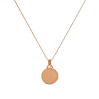 Collier pendentif petit cercle gravable en or rose 9 carats, 40 à 45 cm