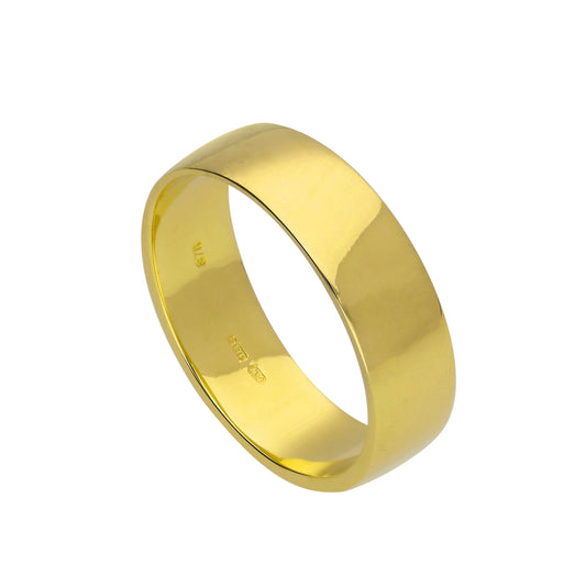 Alliance en or 9 carats gravable de 6 mm, tailles I à U