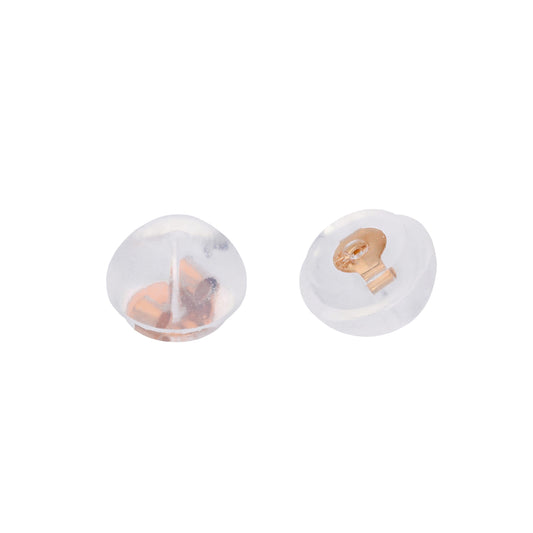Fermoirs de boucles d'oreilles papillon ronds en or rose 9 carats et caoutchouc