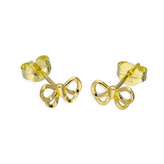 Boucles d'oreilles à tige en or 9 carats avec nœud en ruban