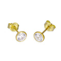 Boucles d'oreilles à tige en or 9 carats et cristal CZ transparent de 5 mm