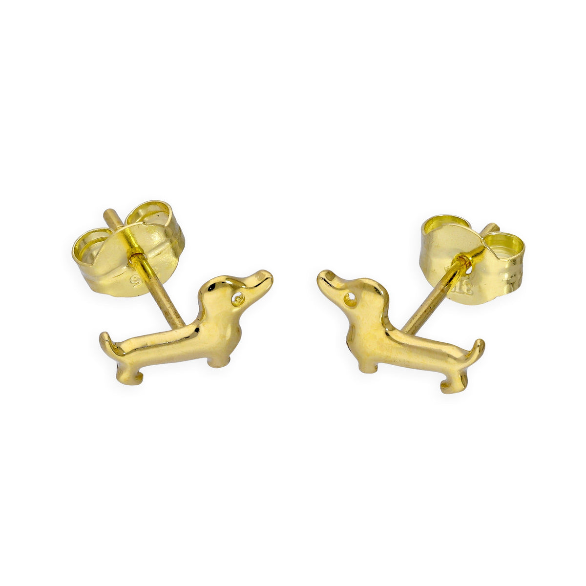 Boucles d'oreilles à tige en or 9 carats en forme de saucisse