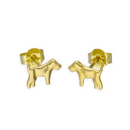 Boucles d'oreilles à tige en or 9 carats Labrador