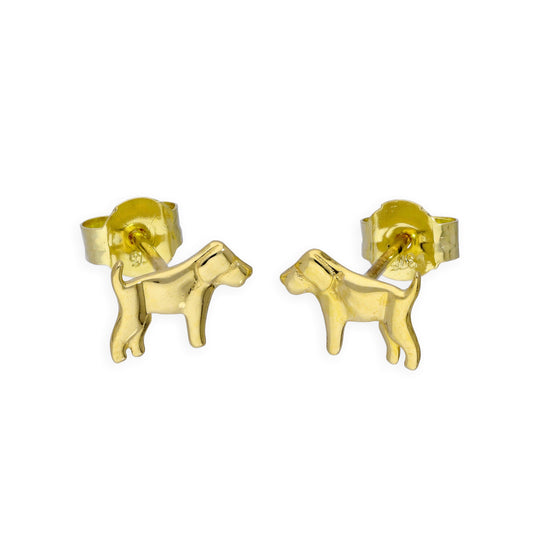 Boucles d'oreilles à tige en or 9 carats Labrador