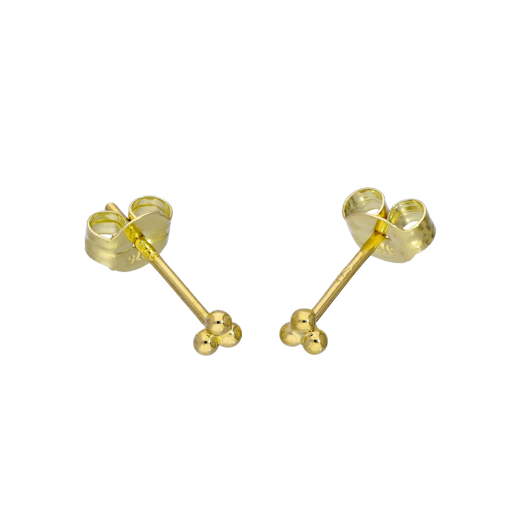 Petites boucles d'oreilles à trois cercles en or 9 carats