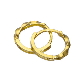 Créoles articulées semi-torsadées en or 9 carats de 13 mm