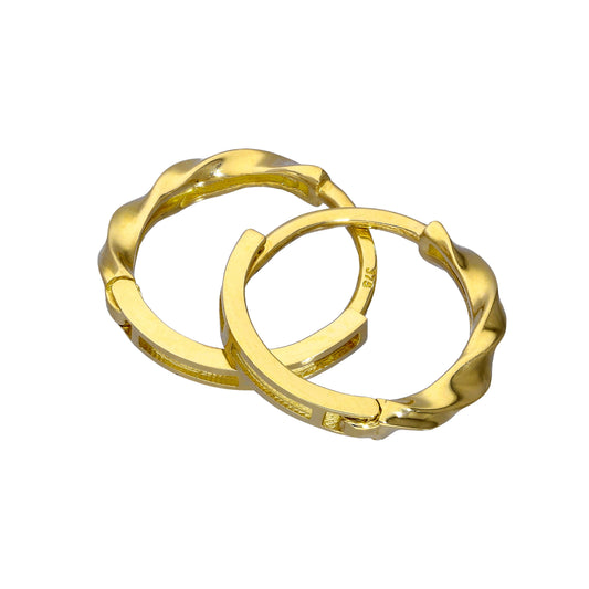 Créoles articulées semi-torsadées en or 9 carats de 13 mm