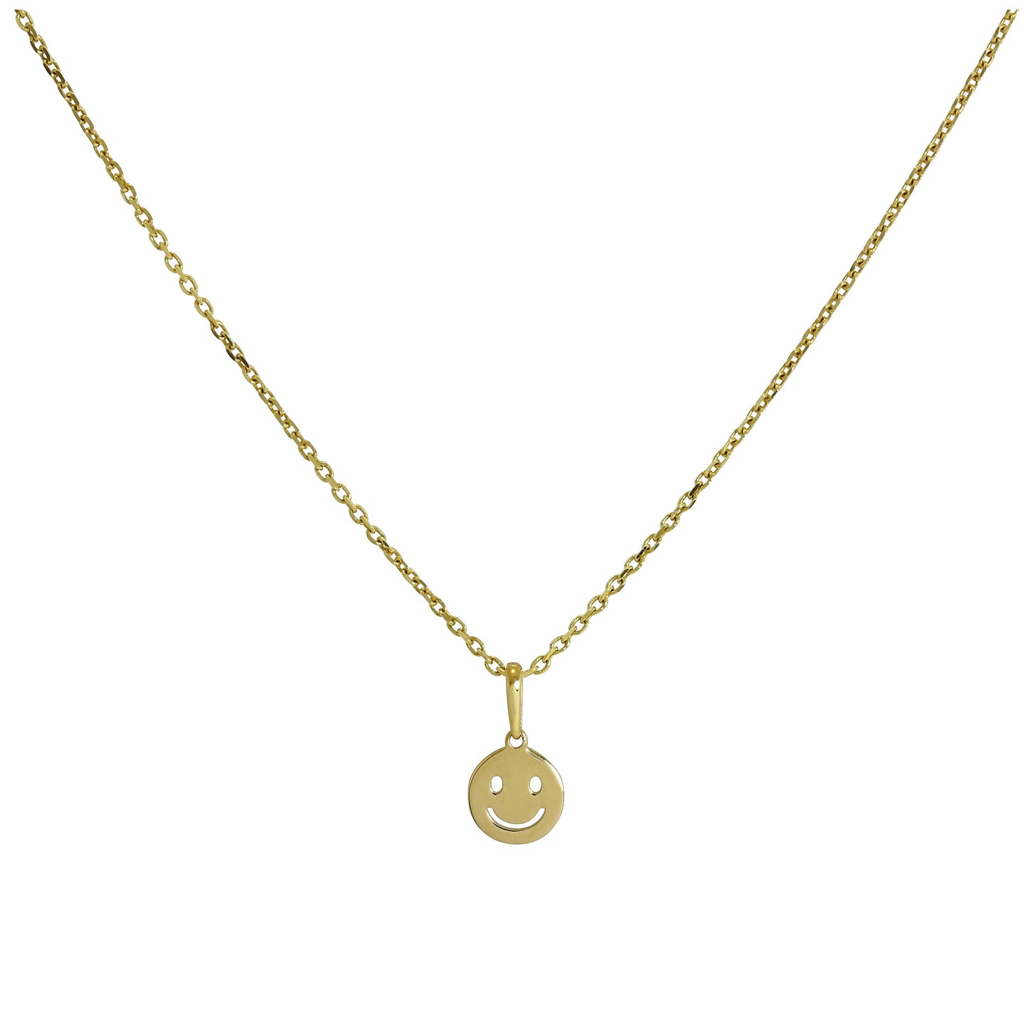 Collier pendentif smiley en or 9 carats de 40 à 50 cm