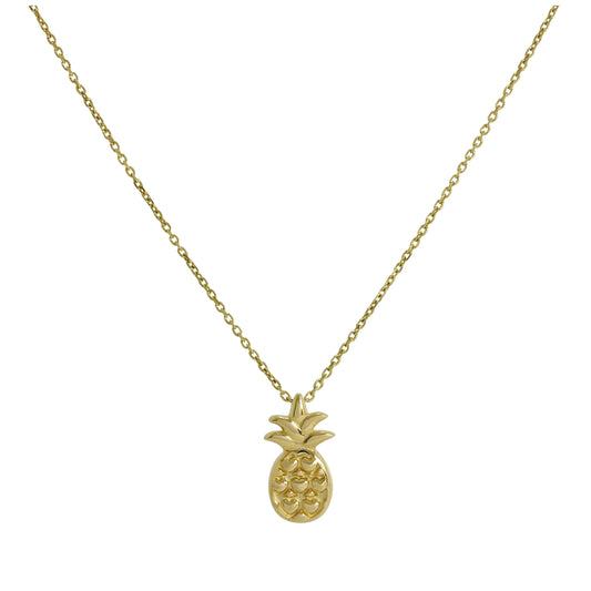Collier pendentif ananas en or 9 carats de 40 à 50 cm