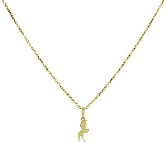 Collier pendentif licorne en or 9 carats de 40 à 50 cm