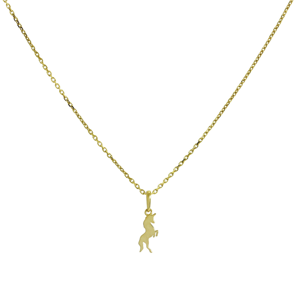 Collier pendentif licorne en or 9 carats de 40 à 50 cm
