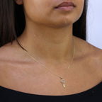 Collier pendentif attrape-rêves en or 9 carats et émail bleu, 40 à 50 cm