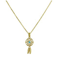 Collier pendentif attrape-rêves en or 9 carats et émail bleu, 40 à 50 cm