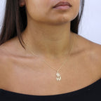 Collier pendentif attrape-rêves en or 9 carats et cristal CZ transparent, 40 à 50 cm