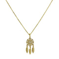 Collier pendentif attrape-rêves en or 9 carats et cristal CZ transparent, 40 à 50 cm