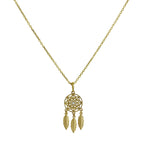 Collier pendentif attrape-rêves en or 9 carats et cristal CZ transparent, 40 à 50 cm