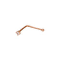 Piercing de nez en or rose 9 carats et cristal CZ transparent 22Ga