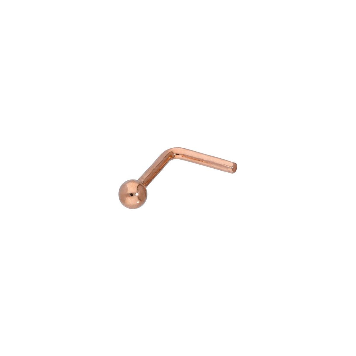 Clou de nez en or rose 9 carats calibre 21 avec boule de 2 mm
