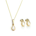 Ensemble pendentif et boucles d'oreilles à tige en or 9 carats et pierre de naissance de juin