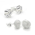 Ensemble de boucles d'oreilles à tige en argent sterling 8 mm avec nœud classique