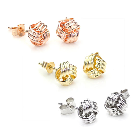 Ensemble de boucles d'oreilles à tige classiques en or 9 carats mélangé de 6 mm