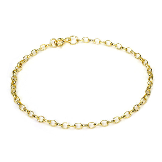 Bracelet chaîne Belcher fine et légère en or 9 carats de 17,8 cm