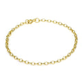 Bracelet chaîne Belcher fine et légère en or 9 carats de 17,8 cm