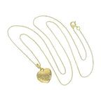 Petit médaillon en forme de cœur gravable en or 9 carats avec motif floral sur chaîne de 40 à 50 cm