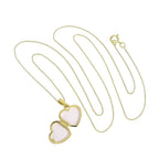 Petit médaillon en forme de cœur gravable en or 9 carats avec motif floral sur chaîne de 40 à 50 cm