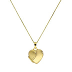 Médaillon en forme de cœur en or 9 carats, gravé, bicolore, mat et poli, 40 à 50 cm