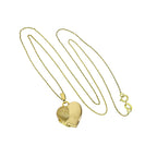 Médaillon en forme de cœur en or 9 carats, gravé, bicolore, mat et poli, 40 à 50 cm