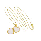 Médaillon en forme de cœur en or 9 carats, gravé, bicolore, mat et poli, 40 à 50 cm
