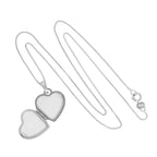 Médaillon en forme de cœur sur chaîne en or blanc 9 carats avec motif rayons de soleil, 40 à 45 cm