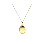 Médaillon ovale gravable en or 9 carats sur chaîne de 40 à 50 cm