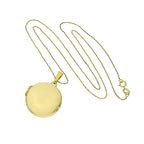 Grand médaillon rond gravable en or 9 carats sur chaîne de 40 à 50 cm