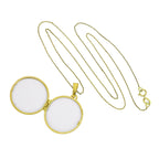 Grand médaillon rond gravable en or 9 carats sur chaîne de 40 à 50 cm