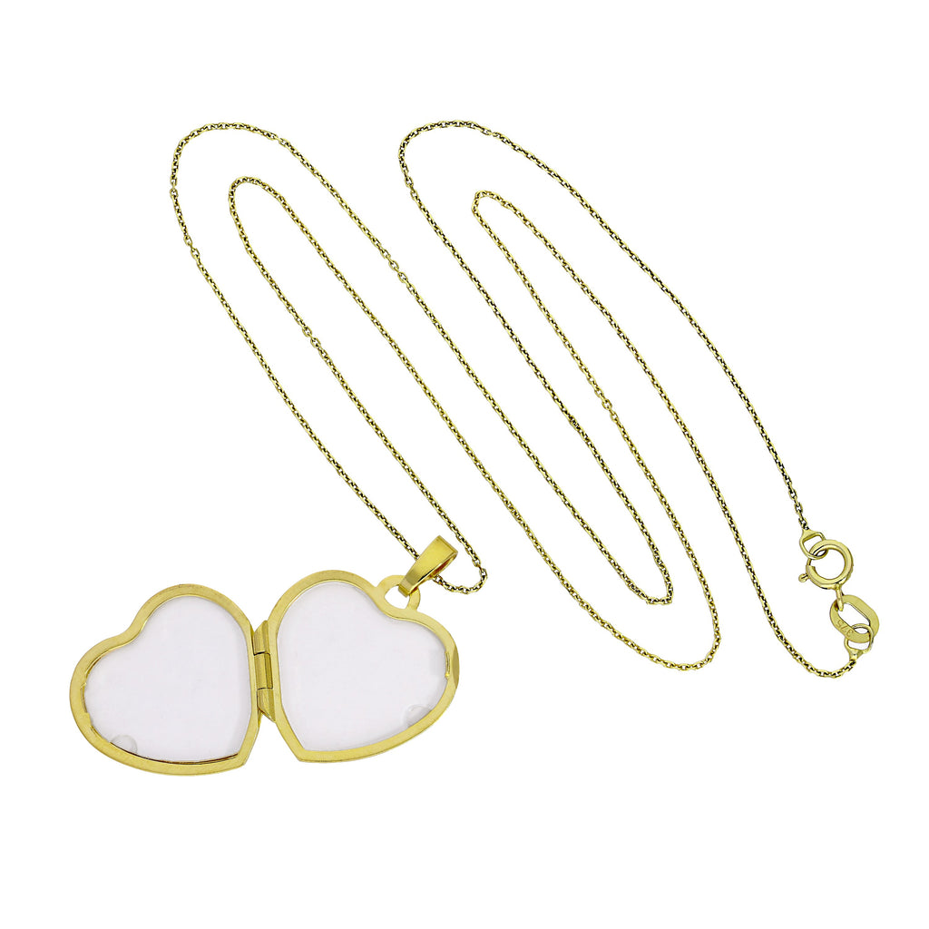 Médaillon en forme de cœur gravable en or 9 carats avec bordure en relief sur chaîne de 40 à 50 cm