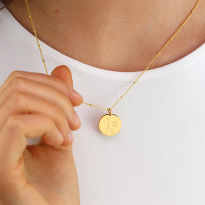 Collier personnalisé avec initiales en argent sterling et constellation