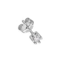 Boucle d'oreille simple en or blanc 9 carats et diamant 0,05 carat