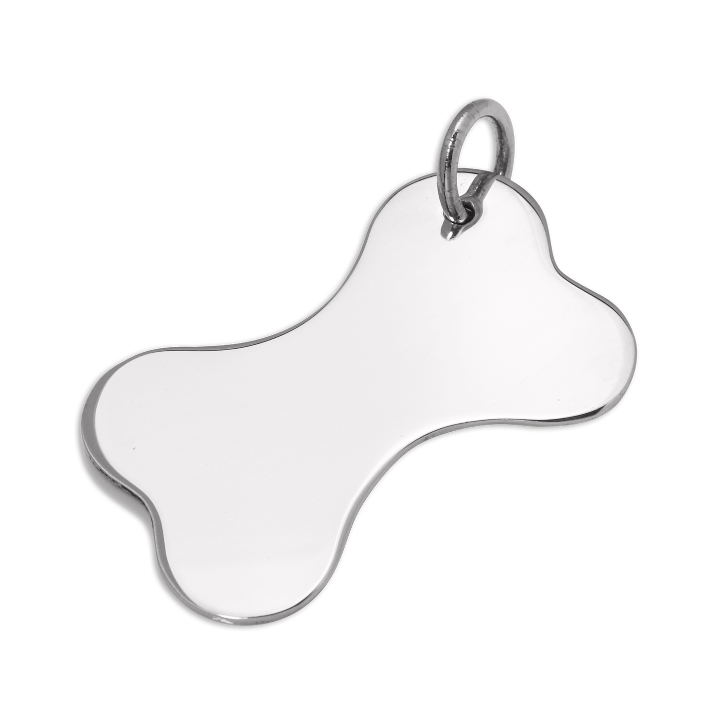 Grande médaille gravable en argent sterling pour collier de chien en forme d'os