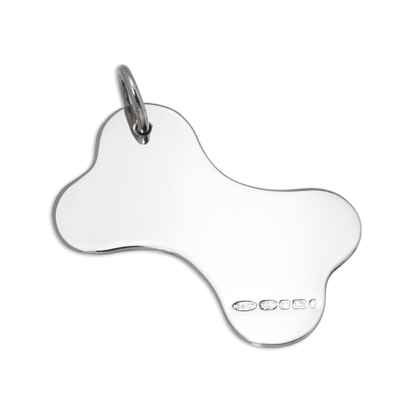 Grande médaille gravable en argent sterling pour collier de chien en forme d'os
