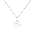Pendentif lapin en argent sterling sur chaîne diamantée de 40,6 cm et 5 cm