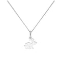 Pendentif lièvre en argent sterling sur chaîne diamantée de 40,6 cm et 5 cm