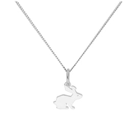 Pendentif lièvre en argent sterling sur chaîne diamantée de 40,6 cm et 5 cm