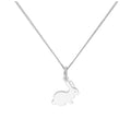 Pendentif lapin en argent sterling sur chaîne diamantée de 40,6 cm et 5 cm