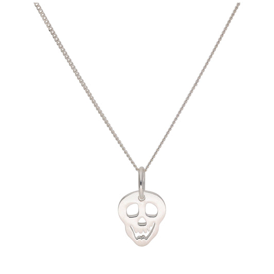 Collier en argent sterling avec tête de mort souriante