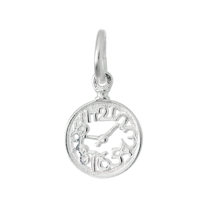 Petite breloque en argent sterling représentant un cadran d'horloge Alice au pays des merveilles