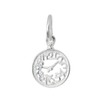 Petite breloque en argent sterling représentant un cadran d'horloge Alice au pays des merveilles
