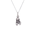 Petit collier tête de mort et os croisés en argent sterling